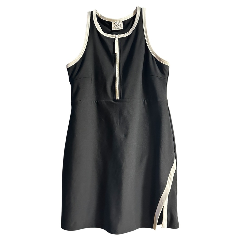 Sage Collective Exercise Dress Womens Large Black Quarter Zip Racerback
